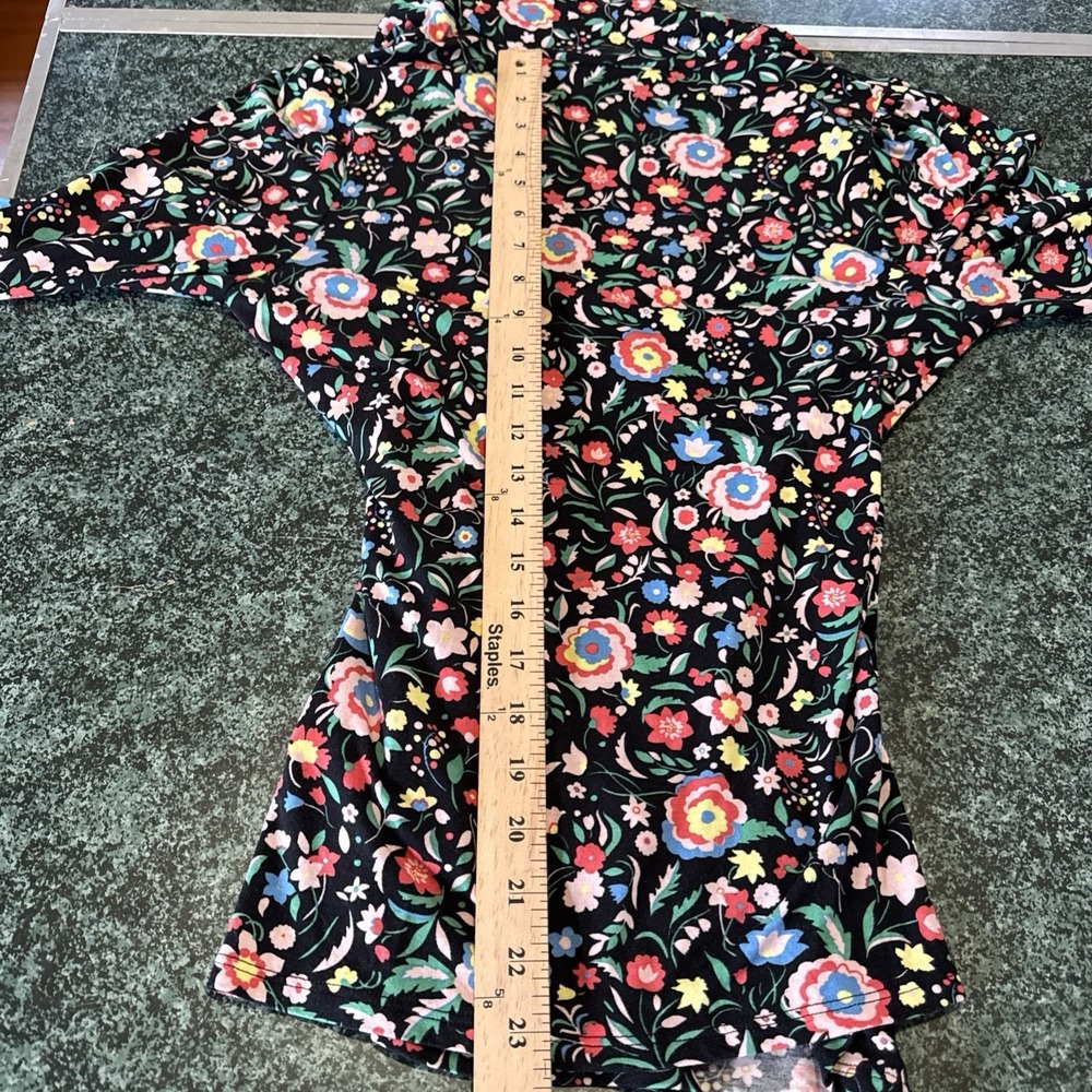 Boden‎ Women's US 10 Floral Crossover L/S Garden Boho Shirt Stretchy Comfort - Picture 9 of 11